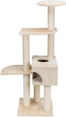 Immagine prodotto di Unyqoos®: Albero per gatti di alta qualità – 3 livelli con 3 comode superfici in peluche, una cuccia e aree rivestite in sisal per graffiare, un albero per gatti stabile, ideale per arrampicarsi e giocare