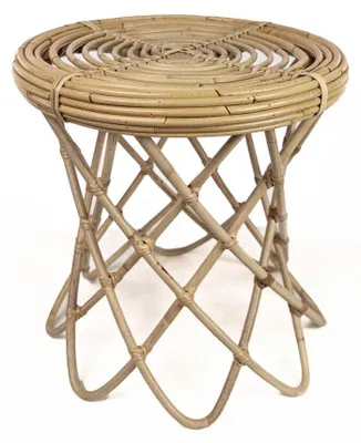Beistelltisch aus Rattan, mehrfarbig, rund, 35x40x35 cm
