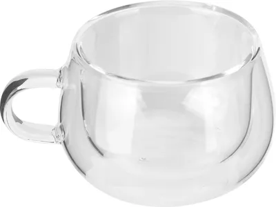 Obrázek produktu pro Skleněný šálek, průhledný šálek, šálek na kávu, šálek na mléko, dvouvrstvý šálek, domácí textil