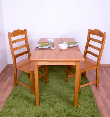 Produktbild von Tisch Kiefer massiv Vollholz Erlefarben Junco 228B (eckig) - 110 x 70 cm (B x T)