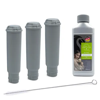 Immagine prodotto di Seltino: set di 3 filtri per l'acqua con 1 decalcificante da 250 ml e 1 spazzola per la pulizia