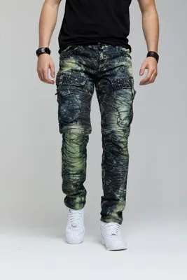 Immagine prodotto di CD494: Jeans da uomo comode, con tasche decorate con pietre, modello regular fit