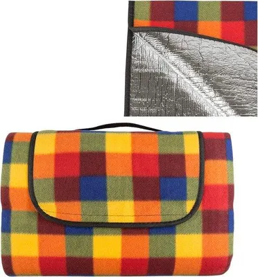 Produktbild von Picknickdecke 150 x 195 cm - wasserabweisend - Fleeceoberfläche - Camping - Strand - 2-4 Personen