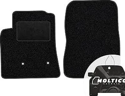 Produktbild von moto-MOLTICO Vorne Fußmatten Auto Velours Autoteppiche Schwarz Automatten Set 2-teilig passend für Mitsubishi Pajero 2001-2007