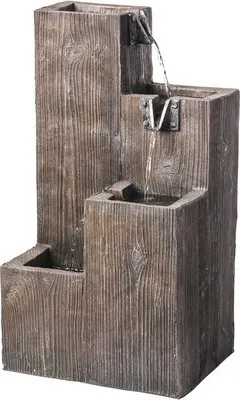 Produktbild von Gartenbrunnen Stufenbrunnen LED" Polyresin holz"