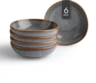 Produktbild von Schalen - Ø 17 cm - Beige - Grau - Steingut - mit Reaktivglasur - 6er Set