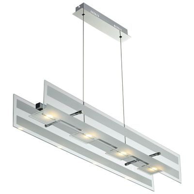 LED Pendelleuchte Glas, chrom, L 87 cm