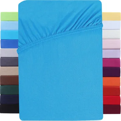 Produktbild von Jersey Spannbettlaken Wasserbett Boxspringbett 180-200x220cm Türkis