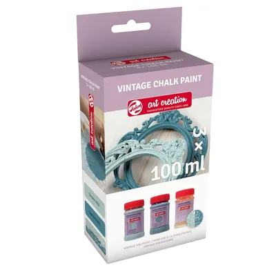 Obrázok produktu pre Talens Art Creation | Vintage Kreidefarbeset 2 Blaü + Krakelierlack