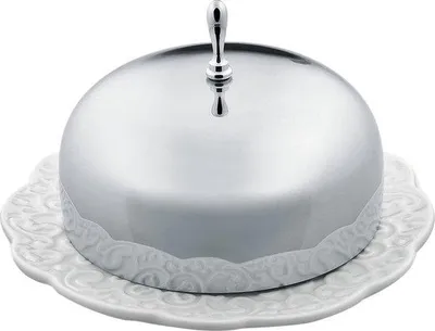 Image de Boîte à beurre Famanu avec couvercle - Porcelaine et acier inoxydable
