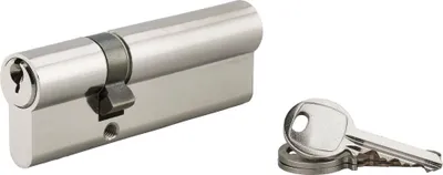 Image de Cylindre de serrure à double entrée, 30x60mm, nickel, 3 clés - SP