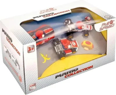 Produktbild von Carrera - Pull & SPEED 15813016 - Mario Kart - 3er Pack I Aufziehauto Rennauto I Pull and Speed Auto mit Rückziehmotor I Für Jungs und Mädchen ab 6 Jahren & Erwachsene I Rennbahn