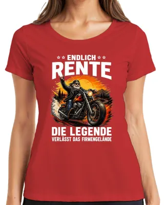 Immagine prodotto di Finalmente la pensione. T-shirt da donna "La leggenda se ne va", con scritta sarcastica, colore rosso, taglia 3XL