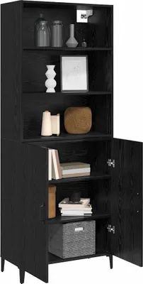 Immagine prodotto di vidaXL Credenza alta nero effetto rovere 69,5 x 32,5 x 180 cm