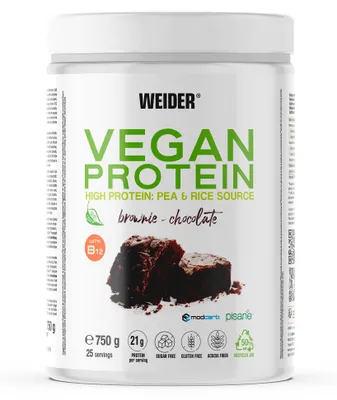 Image de Protéines de pois - Weider - Vegan Protein (750g) - Saveur Chocolate Brownie