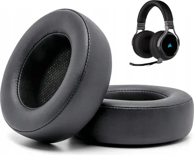 Obrázek produktu pro TRADEBIT 2x náhradní náušníky pro sluchátka Corsair Virtuoso RGB WIRELESS/CARBON/RGB WIRELESS SE/RGB WIRELESS XT černá