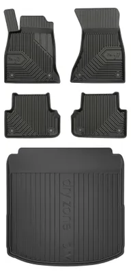 Produktbild von Gummimatten + Kofferraumwanne für Audi A4 B9 2015-2023 (Limousine, Standard-Kofferraum) – Schwarz, passgenau – Wielganizator