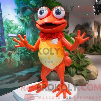 Obrázek produktu pro Postava REDBROKOLY maskota červené žáby oblečená do plavek a pásků