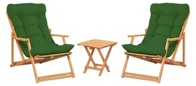 Produktbild von Dmora Set Gartenmöbel Biagio Grün, 2-Sitzer mit Tisch