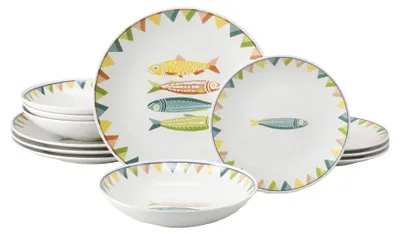 Obrázok produktu pre CreaTable, 25400, Sardinhas Pastell, Súprava tanierov, 12 kusov, keramika