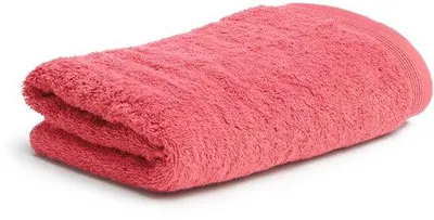 Produktbild von Unyqoos® Baumwollhandtuch 50x100 cm – 100% Baumwolle, weich & saugfähig, Koralle, mit Aufhängeschlaufe und Biesenrand, für Bad, Reise & Sport