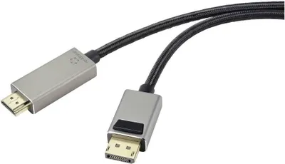 Produktbild von Renkforce DisplayPort / HDMI Kabel DisplayPort Stecker, HDMI-A Stecker 3.00 m Schwarz UHD 8K @ 60 Hz, UHD 4K @ 120 Hz R