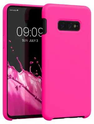 Produktbild von kwmobile Handyhülle für Samsung Galaxy S10e Hülle - Case Silikon - Kabelloses Laden - Schutzhülle Cover in Neon Pink