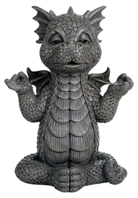 Produktbild von Meditierende Drachenfigur für den Garten 26 cm - Fantasy Deko Statue