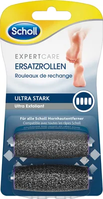 The image shows the packaging of Scholl Velvet Smooth Wet & Dry replacement rollers.