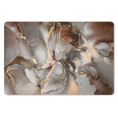 Produktbild von MuchoWow® Schreibtischunterlage Grau - Gold - Marmor - Marmoroptik 60x40 cm - XXL Mauspad - Großes Mauspad