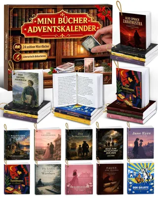 Productafbeelding van Mini Boeken Adventskalender 2026 24 Duitstalige Boeken 24 Dagen Vol Leesverrassingen Kleurrijk