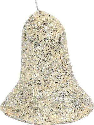 Produktbild von Dekorative Sisalglocke mit silbernem Glitzer - 25 x 30 cm