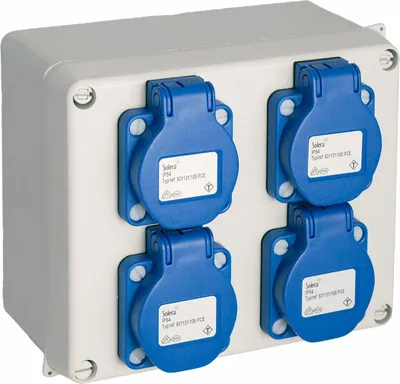 Image de Boîtier étanche 4 Prises Protection Ip54 Pour 4 Prises Schuko - Solera