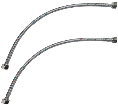 Immagine prodotto di Set di 2 tubi flessibili di collegamento - 500 mm - con raccordo femmina da 1/2"