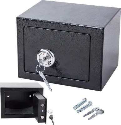 Produktbild von Verk 01781 Tresor mit mechanischem Schloss 23x17x17cm - schwarz