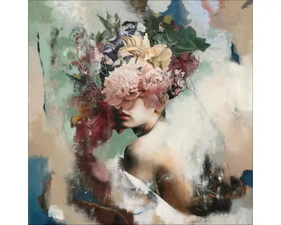 Produktbild von Leinwandbild Original Flower Face III 100x100 cm