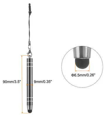Produktbild von 3 Stš¹ck Metall-Touchscreen-Stift, metallischer Telefon-Eingabestift, einziehbarer Mini-kapazitive Stift aus Aluminiumlegierung, universell, Grau