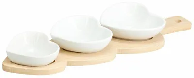 Produktbild von HOWHOMELY | Snackschale - Servierset - 4er Set - Snacktablett - mit Schälchen - Praktisch