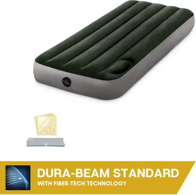 Produktbild von Luftmatratze - Intex Downy - 1 Person - 76x191x25 cm (BxLxH) - Grün - Mit eingebauter Fußpumpe