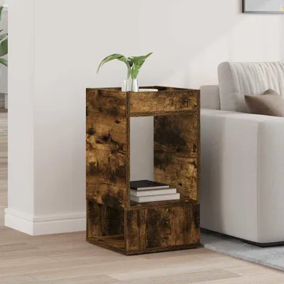 Produktbild von "Winterschlussverkauf" Beistelltisch Wohnzimmer - elegante Design - Sofatisch/Couchtisch - Geräucherte Eiche 30x30x56cm Holzwerkstoff - Konsolentische Best4062566