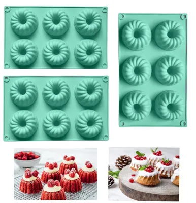 Zdjęcie produktu dla Zestaw 3 mini foremek silikonowych do pieczenia babeczek