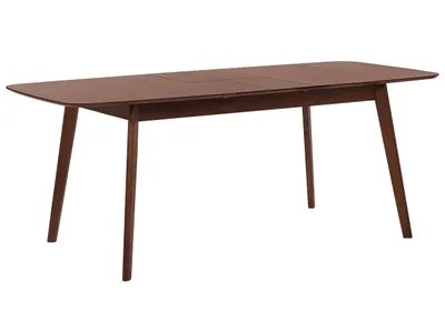 Obrázek produktu pro BELIANI Jídelní stůl tmavý ořech 120/150 x 90 cm Roztahovací listové dřevěné nohy Minimalistický skandinávský