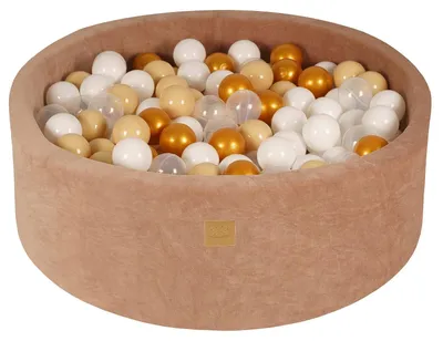 Image de Piscine à balles marron glacé avec balles Doré / Beige / Blanc / Transparent