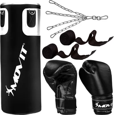 Produktbild von MOVIT Boxsack Set 25 kg, inkl. Boxsack Boxhandschuhe Boxbandagen