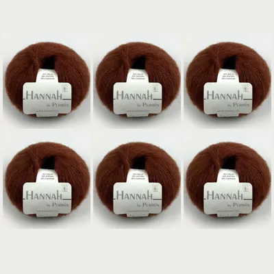 Produktbild von 6x Hannah by Permin – Luxusgarn aus Wolle, Seide & Kaschmir (16 nuss)