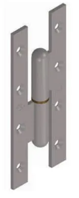 Image de Paumelle 6004 bout carré gauche NF 110x50mm - MONIN - 611150
