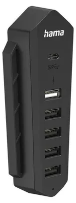 Immagine prodotto di Hama hub USB 6in1 per Playstation 5, 6 porte (1x USB-C, 5x USB-A), nero (00054406)