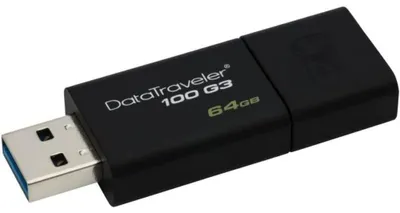 Produktbild von Kingston DT100G3/64GB DataTraveler 100 G3 USB 3.0, 3.1 Flash Drive 64 GB schwarz
