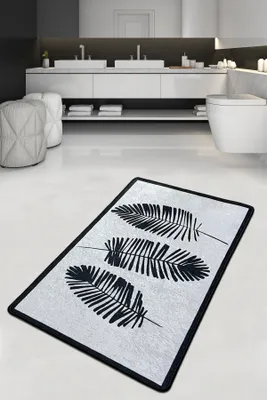 Imagen del producto de Mijolnir, modelo CHL5136, diseño "Hoja", alfombras de baño, 700 gr/m², 100% poliéster