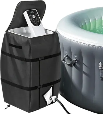 Imagen del producto de Cubierta protectora para bomba de jacuzzi, impermeable, de 43x38x54 cm, para bombas de calentamiento de spas